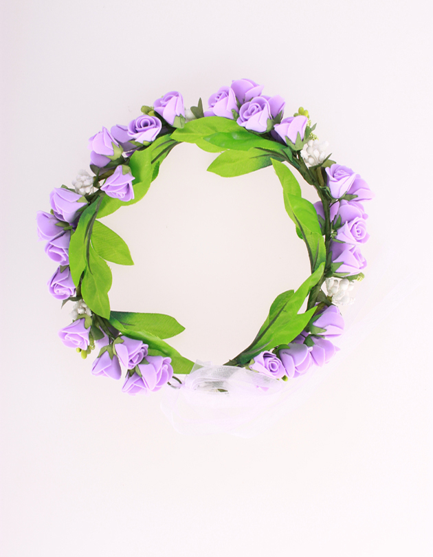 Rochelle Floral Crown in Violet